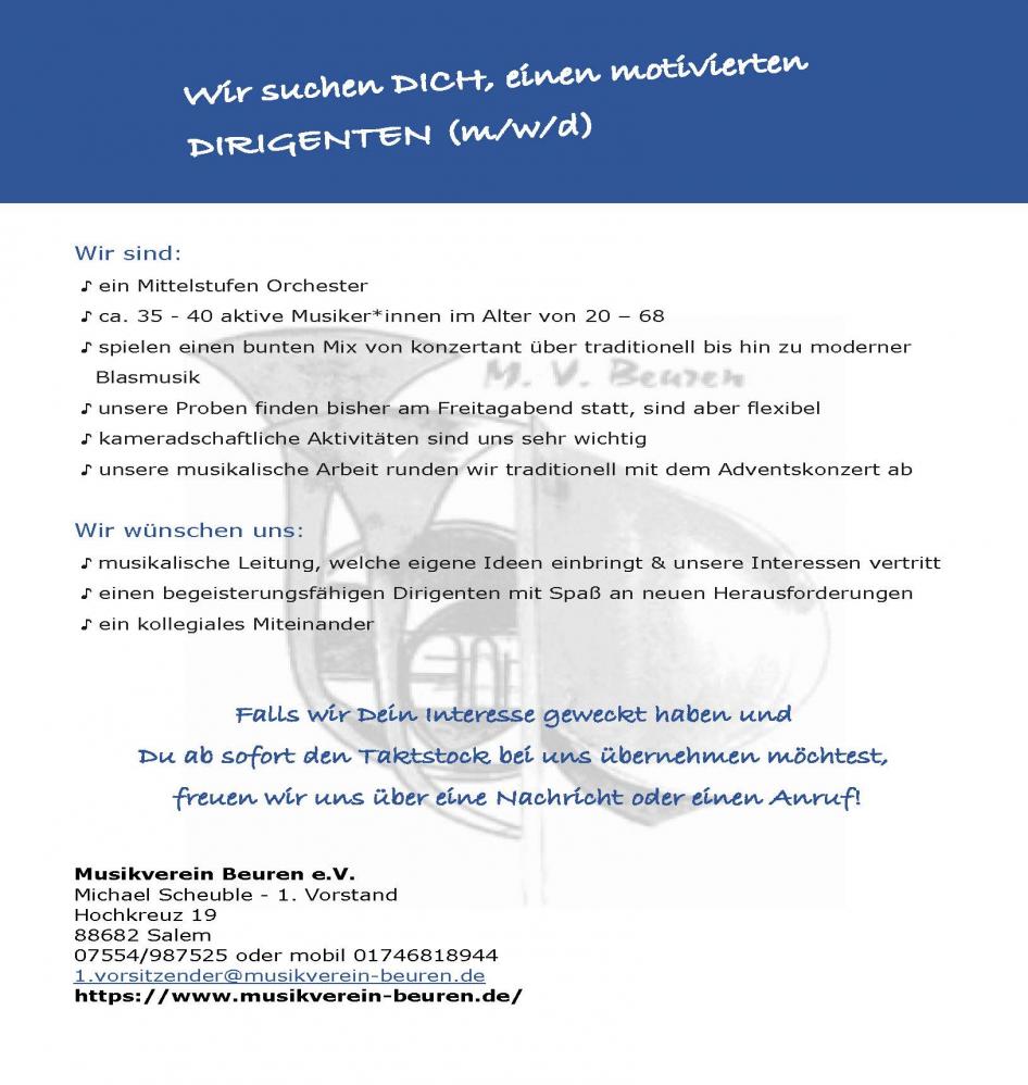 Dirigenten (m/w/d) gesucht